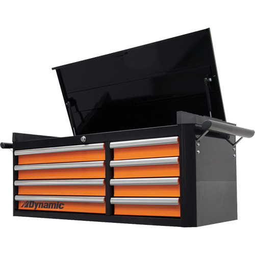 Coffre sup&eacute;rieur, 42" la, 8 tiroirs, Noir/Orange Brunswick Fyr & Safety