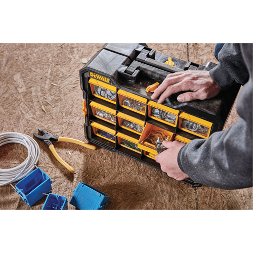 Organisateur Flip-Bin, 3-7/8" la x 17-3/4" p x 13-7/8" h, Noir/Jaune Brunswick Fyr & Safety
