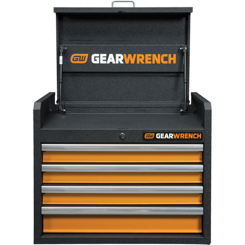 GSX Series Tool Chest, 26" W, 4 Drawers, Black/Orange Brunswick Fyr & Safety