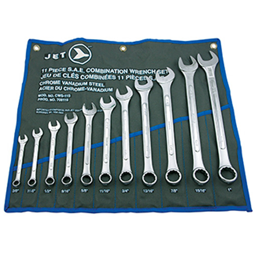 11-Piece SAE Raised Panel Combination Wrench Set, Combination, 11 Pieces, Imperial Brunswick Fyr & Safety