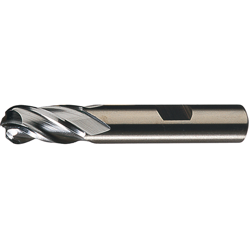 Centre Cutting Ball Nose Single End Finishers, 3/4" Dia., 4 Flutes, High Speed Steel Brunswick Fyr & Safety