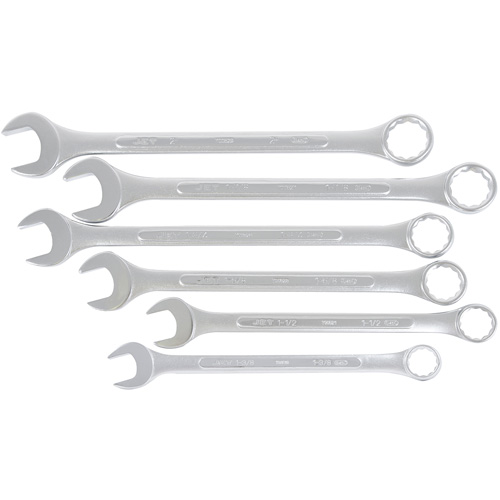 Fully Polished Long Pattern Combination Wrench Set, Combination, 6 Pieces, Imperial Brunswick Fyr & Safety
