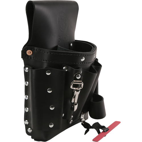 Extra-Capacity Tool Pouches, Multiple Tool Holder, Leather, 8 Pockets Brunswick Fyr & Safety