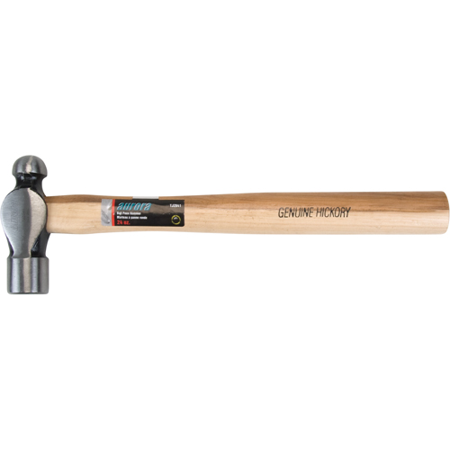 Ball Pein Hammer, 24 oz. Head Weight, Plain Face, Wood Handle Brunswick Fyr & Safety