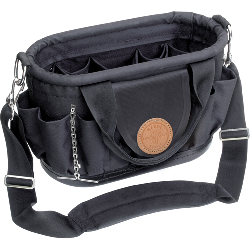 Tool Tote with Shoulder Strap, Polyester, 17 Pockets, Black Brunswick Fyr & Safety