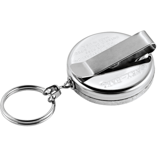 Porte-cl&eacute;s &agrave; d&eacute;vidoir The Original, Chrome, C&acirc;ble 24", Fixation Agrafe de ceinture Brunswick Fyr & Safety