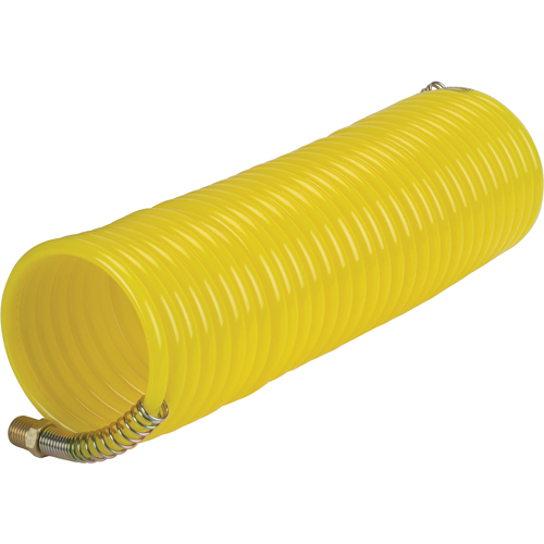 Nylon Coil Air Hose With Fittings, Air, 1/4" ID x 25' L, Nylon, 200 PSI at 23°C Brunswick Fyr & Safety