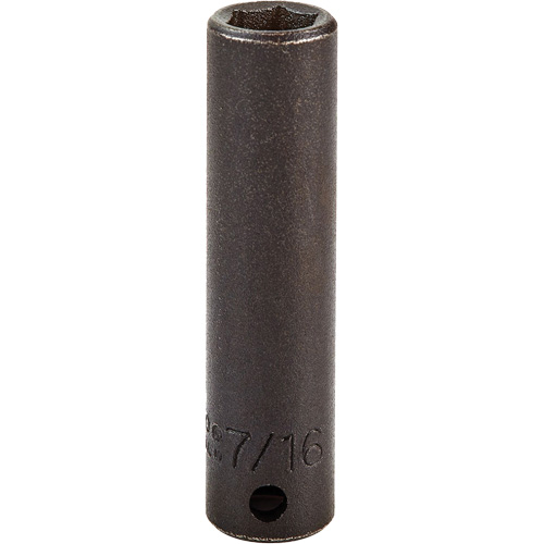 Socket, Impact, 7/16", 3/8" Drive, 6 Points, Deep Brunswick Fyr & Safety