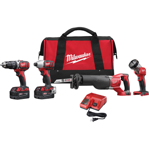 M18 Cordless Tool Combo Kit, Lithium-Ion, 18 V Brunswick Fyr & Safety