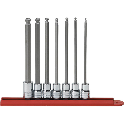 SAE Long Ball End Bit Socket Set, Hex, 3/8" Drive, 7 Pcs Brunswick Fyr & Safety