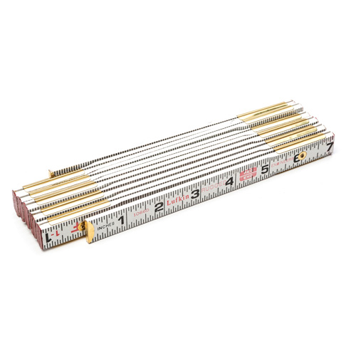 Folding Wood Rule, 6' L, Wood, 1/6" Graduations Brunswick Fyr & Safety