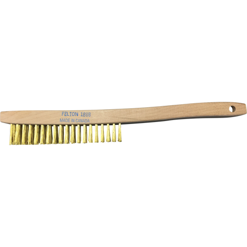 Curved-Handle Scratch Brushes, Brass, 4 x 19 Wire Rows, 14" Long Brunswick Fyr & Safety