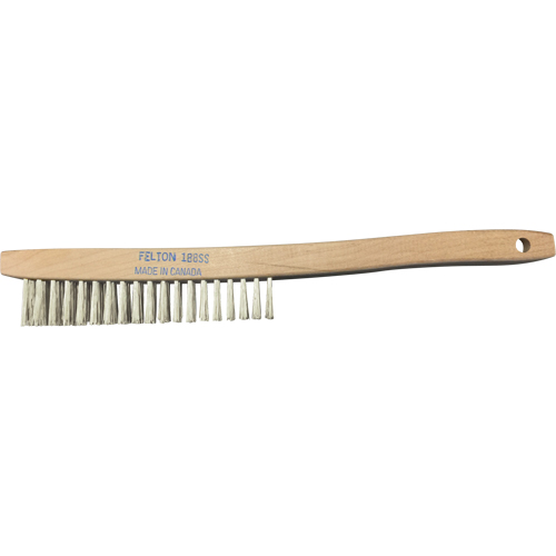 Curved-Handle Scratch Brushes, Stainless Steel, 4 x 19 Wire Rows, 14" Long Brunswick Fyr & Safety