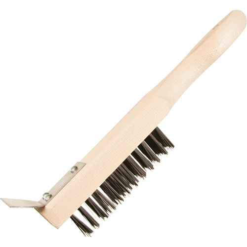 Brosse de nettoyage avec racloir, Acier, 5 x 13 rangs de fils, Longueur 11-3/8" Brunswick Fyr & Safety
