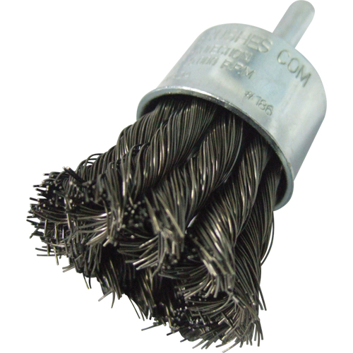 Knotted Wire End Brushes, 1" Dia., 0.014" Wire Dia., 1/4" Shank Brunswick Fyr & Safety