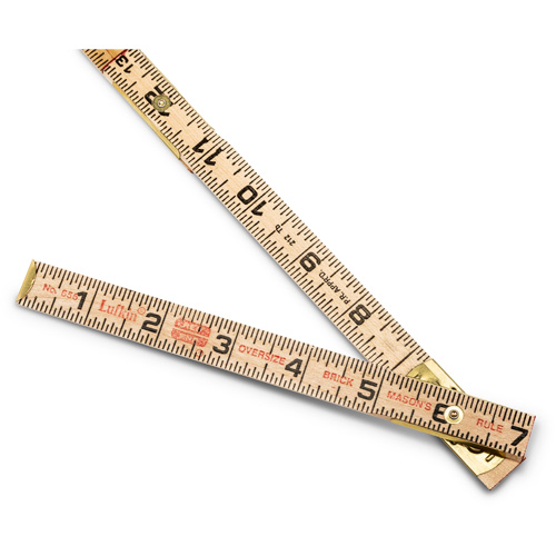 Red End&reg; Oversized Brick Mason Rule, 6' L, Wood, 1/16" Graduations Brunswick Fyr & Safety
