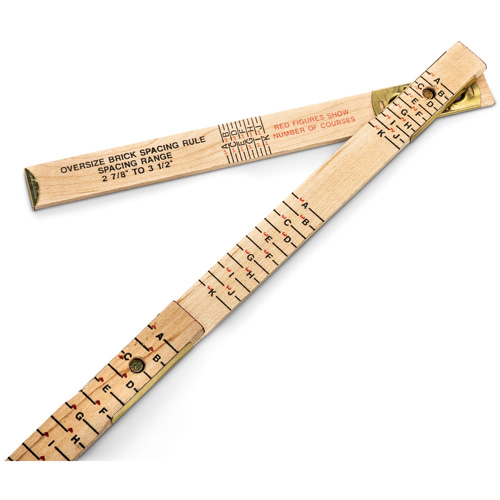 Red End&reg; Oversized Brick Mason Rule, 6' L, Wood, 1/16" Graduations Brunswick Fyr & Safety