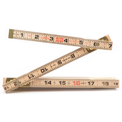 Red End&reg; Rule with Two 6" Slide Rule Extensions, 6' L, Wood, 1/16" Graduations Brunswick Fyr & Safety