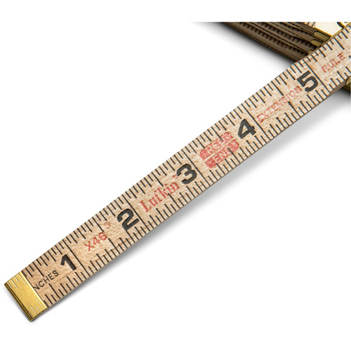 Folding Rule, 6' L, Wood, 1/16" Graduations Brunswick Fyr & Safety