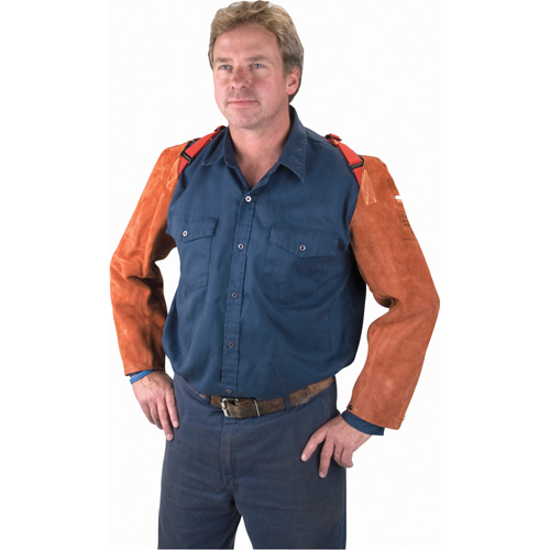 Manches en cuir, 23" lo, Lava Brown Brunswick Fyr & Safety