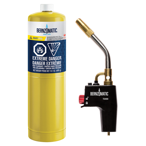 Ensemble chalumeau en fonte d'aluminium &agrave; allumage par g&acirc;chette - gaz MAP-Pro Brunswick Fyr & Safety