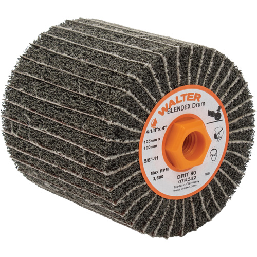 Tambours de finition Two-In-One ALLSTEEL, 4-1/4" dia. x 4" la, 5/8"-11 Arbre, Grain 80 Brunswick Fyr & Safety