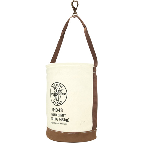 Sceau &agrave; fond en cuir, 17" h, Toile, Blanc Brunswick Fyr & Safety
