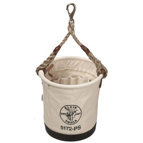 Tapered-Wall Bucket, 12" L x 9" W x 12" H, Canvas, Natural Brunswick Fyr & Safety
