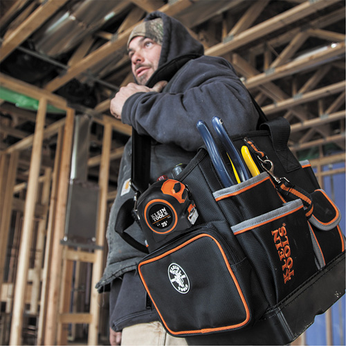 Tradesman Pro Tool Tote, Ballistic Nylon, 40 Pockets, Black/Orange Brunswick Fyr & Safety