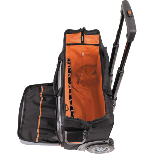 Tradesman Pro Rolling Tool Bag, Ballistic Polyester, 24 Pockets, Black/Orange Brunswick Fyr & Safety