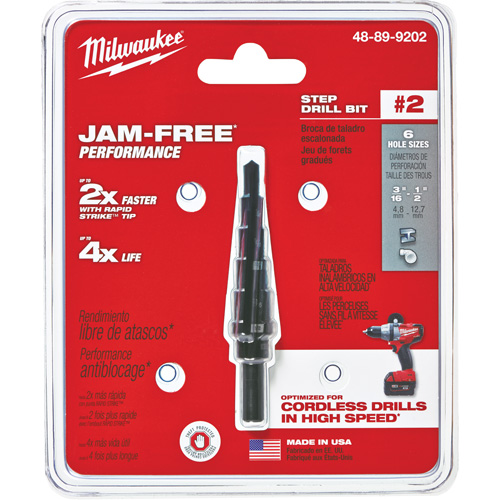 Foret &eacute;tag&eacute; no 2, 3/16" - 1/2", Incr&eacute;ments de 1/16", Acier rapide Brunswick Fyr & Safety