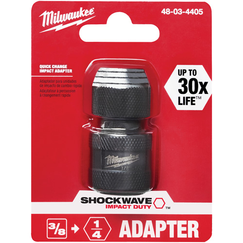 Shockwave Impact Driver Square to Hex Socket Adapter, Impact, 1/4" Drive, 3/8" Socket, 1.875" L Brunswick Fyr & Safety