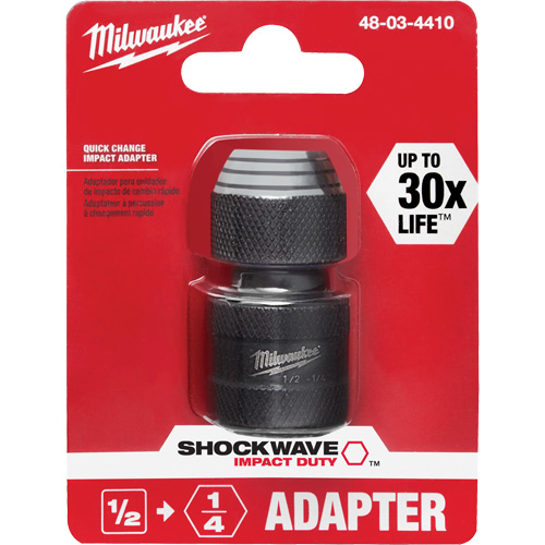 Shockwave Impact Driver Square to Hex Socket Adapter, Impact, 1/4" Drive, 1/2" Socket, 1.875" L Brunswick Fyr & Safety