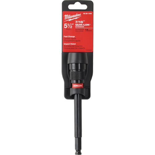 Quik-Lok Impact Drill Bit Extension, 7/16" Max. Diameter, 5-1/2" Length, 7/16" Shank Brunswick Fyr & Safety