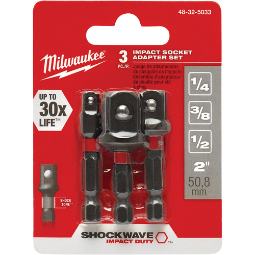 Shockwave Impact Driver Socket Adapter Set, 1/4" Drive Size, Ball, 1-7/8" L Brunswick Fyr & Safety