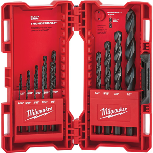 Thunderbolt&reg; Drill Bit Set, 14 Pieces, Steel Brunswick Fyr & Safety