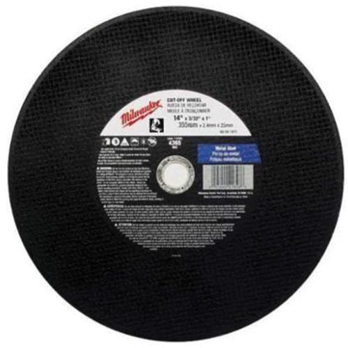 General Purpose Cut-Off Wheels, 14" x 3/32", 1" Arbor, Type 1, Aluminum Oxide, 4365 RPM Brunswick Fyr & Safety
