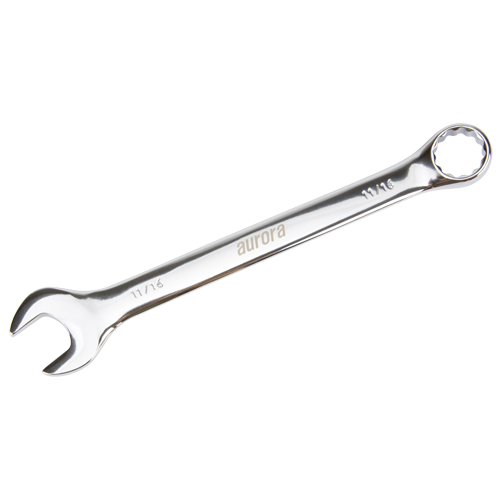 Combination Wrench, 12 Point, 11/16", Chrome Finish Brunswick Fyr & Safety