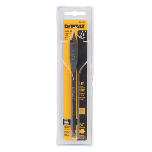 Spade Drill Bit, 1/2" Diameter, 1/2" Shank, 6" Length Brunswick Fyr & Safety