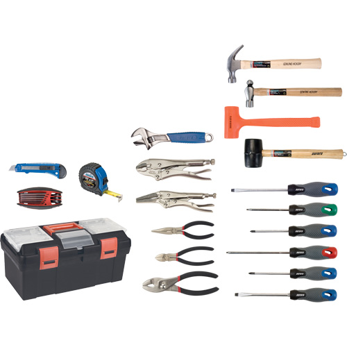 Essential Tool Set with Plastic Tool Box, 28 Pieces Brunswick Fyr & Safety