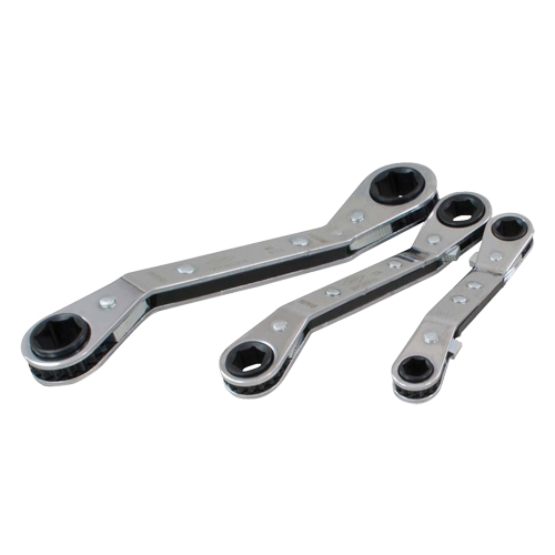 Offset Wrench Set, Ratcheting Box, 3 Pieces, Metric Brunswick Fyr & Safety