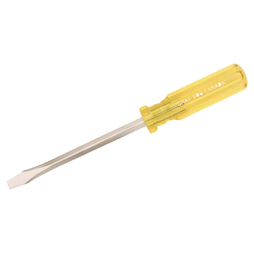 Slotted Screwdriver, 1/4", 6-3/4" L, Plastic Handle Brunswick Fyr & Safety