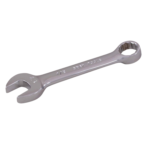 Stubby Combination Wrench, 12 Point, 1/4", Chrome Finish Brunswick Fyr & Safety