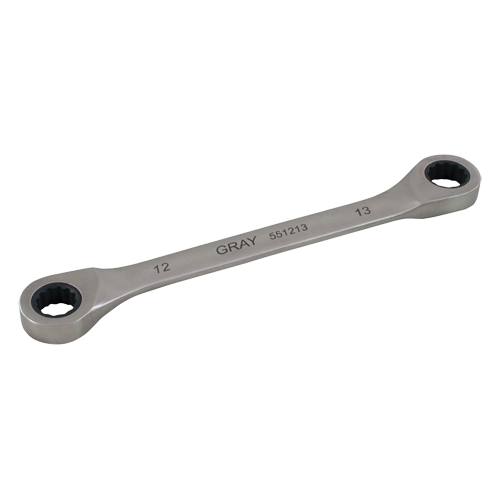 Double Box End Gear Ratcheting Wrench, 12 Point, 8 mm x 9 mm, Plain Finish Brunswick Fyr & Safety