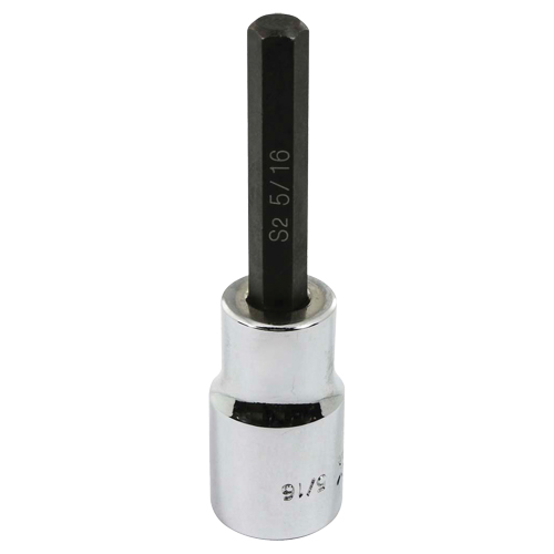 Bit Socket, Hex, 5/16" x 3-1/4" L, 1/2" Square Drive Drive Brunswick Fyr & Safety
