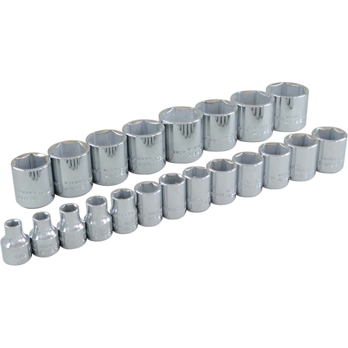 Socket Set, 21 Pcs, 3/8" Drive Size Brunswick Fyr & Safety