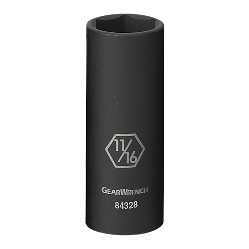 Socket, Impact, 9/16", 3/8" Drive, 6 Points, Deep Brunswick Fyr & Safety