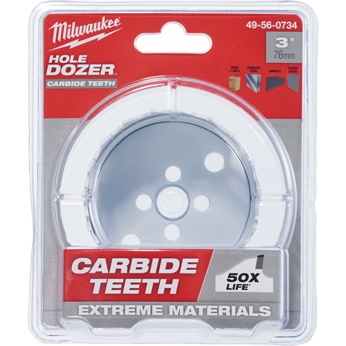 Hole Dozer Saw with Carbide Teeth, 3", 1-63/100" Depth of Cut, Carbide Brunswick Fyr & Safety