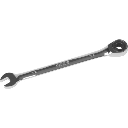 SAE Ratcheting Combination Wrench, 12 Point, 1/4", Chrome Finish Brunswick Fyr & Safety