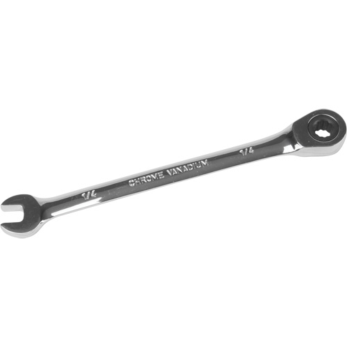 SAE Ratcheting Combination Wrench, 12 Point, 1/4", Chrome Finish Brunswick Fyr & Safety